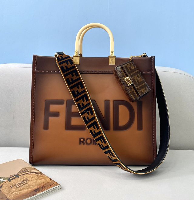 Fendi original calfskin large sunshine shopper bag 8BH372-2 brown