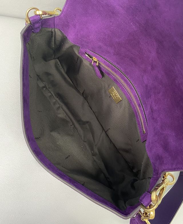 Fendi original suede large baguette bag 8BR795 purple