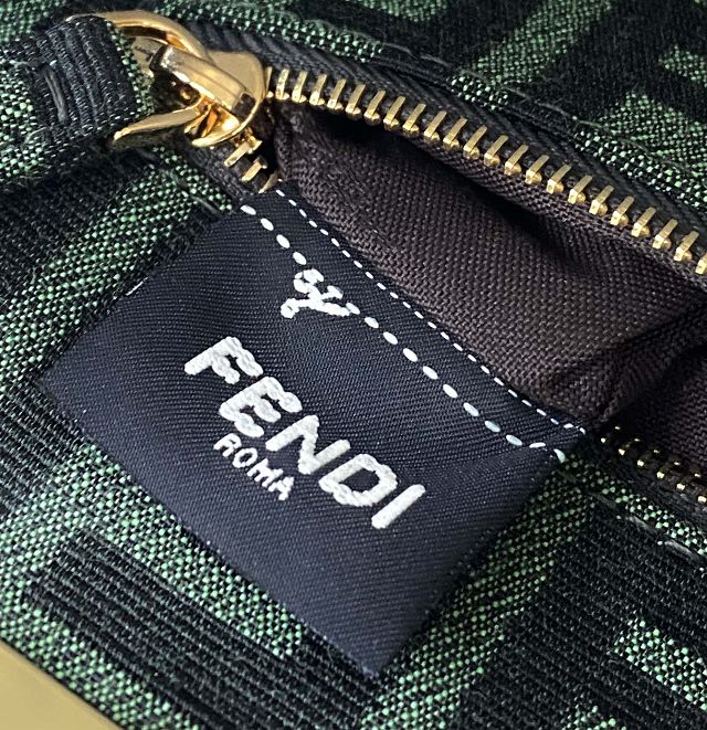 Fendi tweed small peekaboo bag 8BN244 green