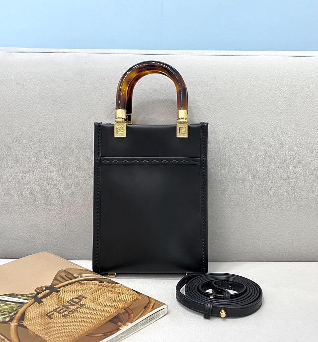 Fendi original calfskin mini sunshine shopper bag 8BS051 black