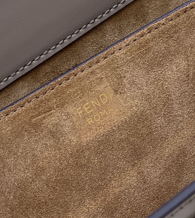 Fendi original calfskin touch gusseted bag 8BT349 grey