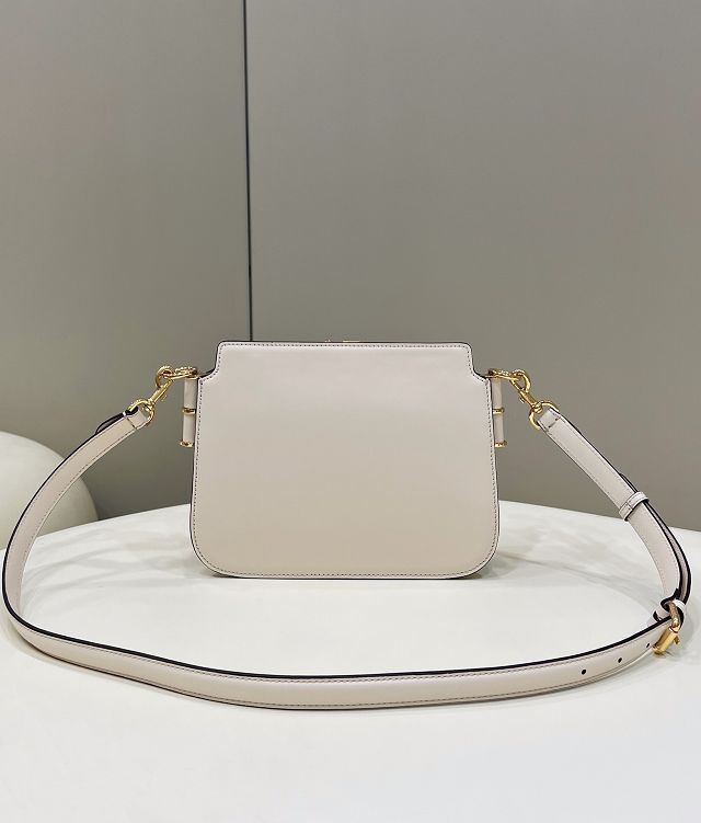 Fendi original calfskin touch gusseted bag 8BT349 white