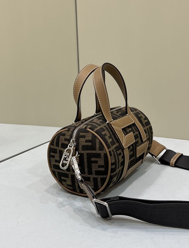 Fendi original canvas mini bowling bag 7VA570 brown