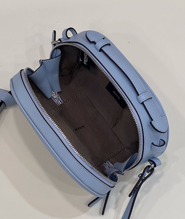 Fendi original calfskin O-Lock mini camera case 8BS058 blue
