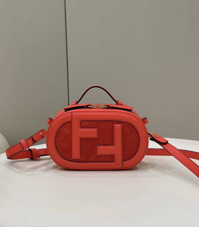 Fendi original suede O-Lock mini camera case 8BS058 red