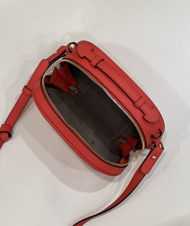 Fendi original suede O-Lock mini camera case 8BS058 red