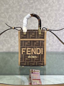 Fendi canvas mini sunshine shopper bag 8BS051 coffee
