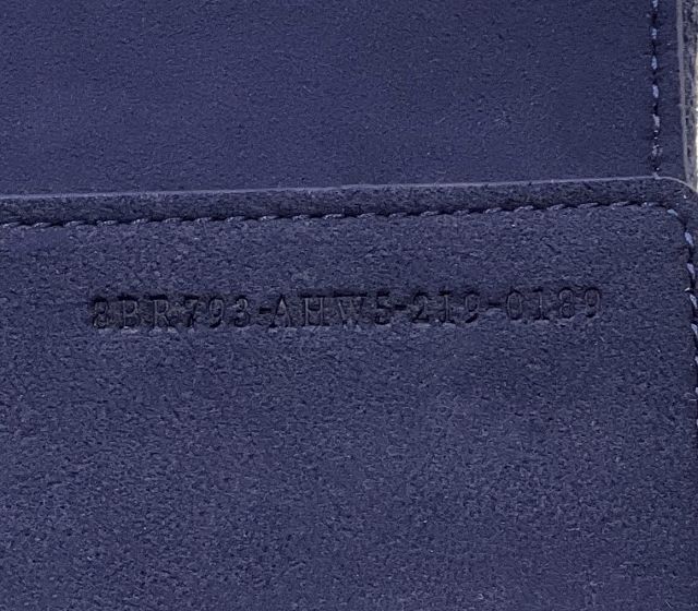 Fendi original fabric chain baguette bag 8BR793 navy blue