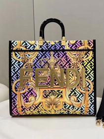 Fendi original fabric large sunshine shopper bag 8BH372 multicolor