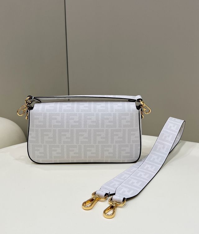 Fendi original fabric medium baguette bag 8BR600-4 white