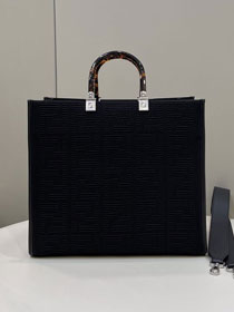 Fendi original fabric medium sunshine shopper bag 8BH386 black