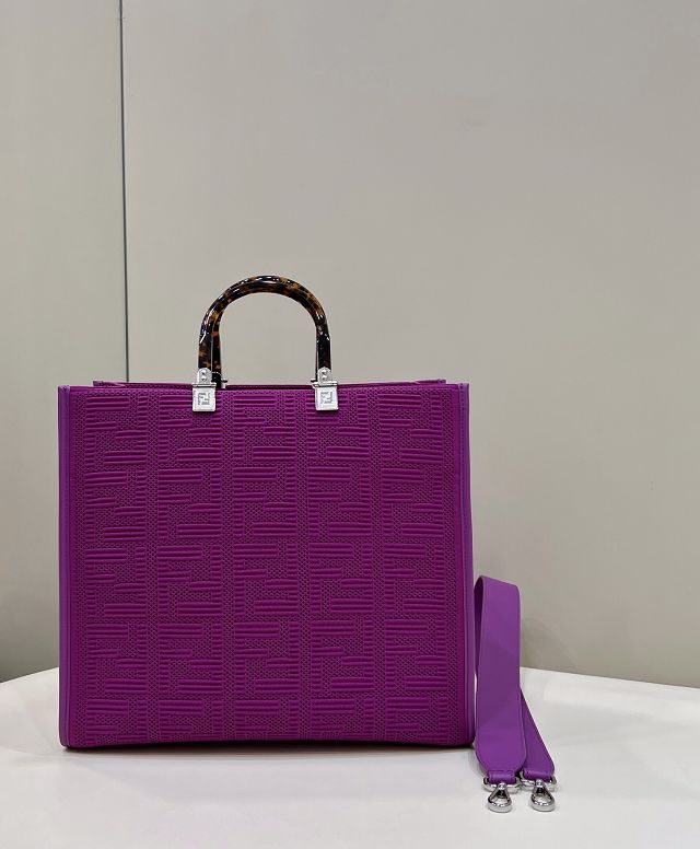 Fendi original fabric medium sunshine shopper bag 8BH386 purple