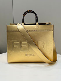 Fendi original calfskin medium sunshine shopper bag 8BH386 gold