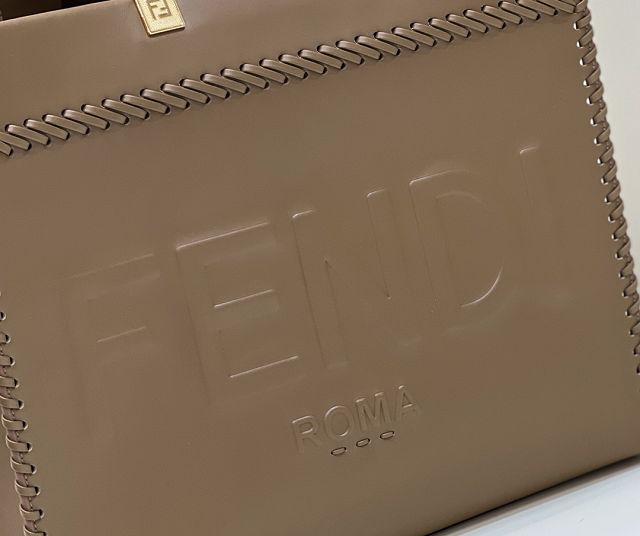Fendi original calfskin medium sunshine shopper bag 8BH386 khaki