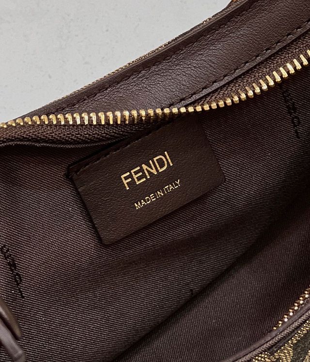 Fendi original fabric O-Lock swing pouch 8BS068 brown
