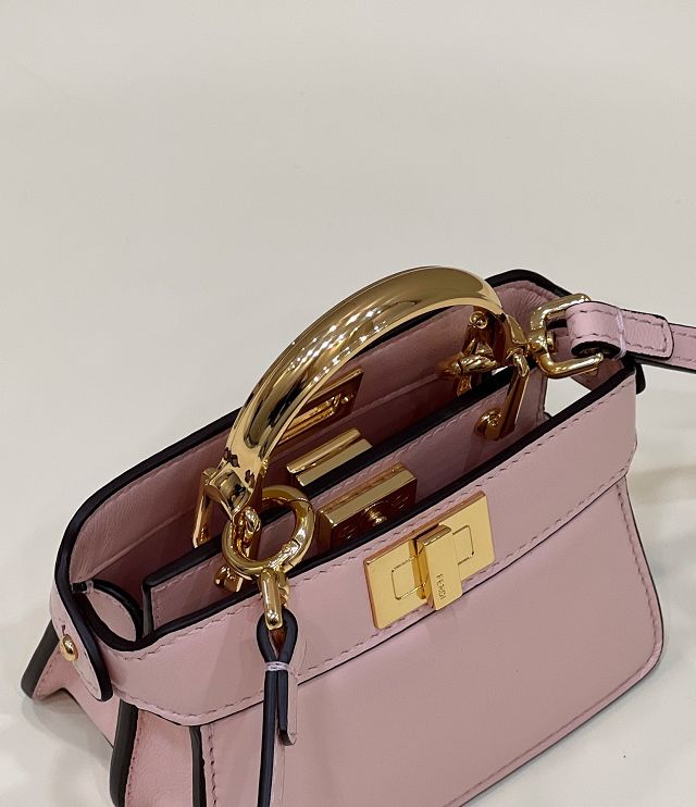 Fendi original lambskin nano peekaboo bag 7AS106 pink