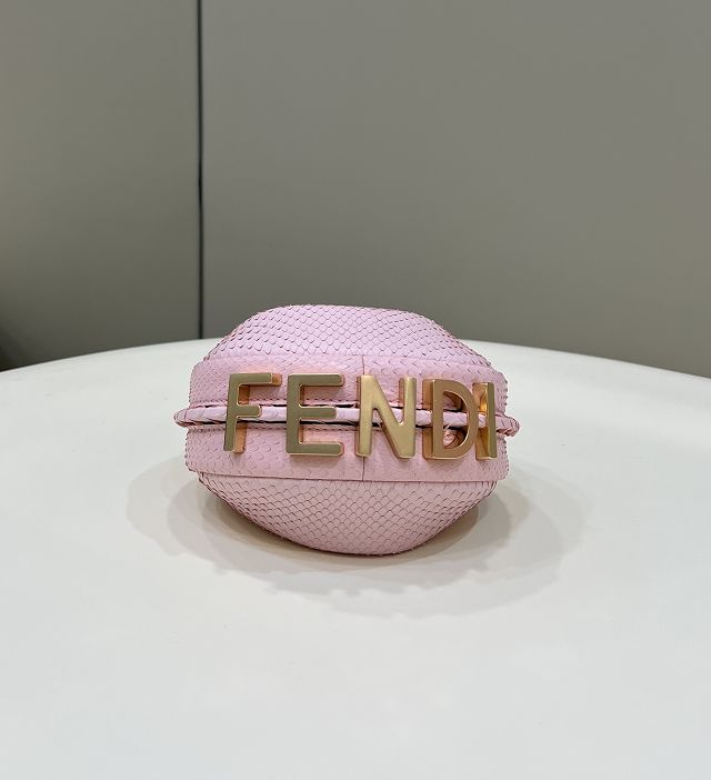 Fendi original python leather nano fendigraphy bag 7AS089 pink