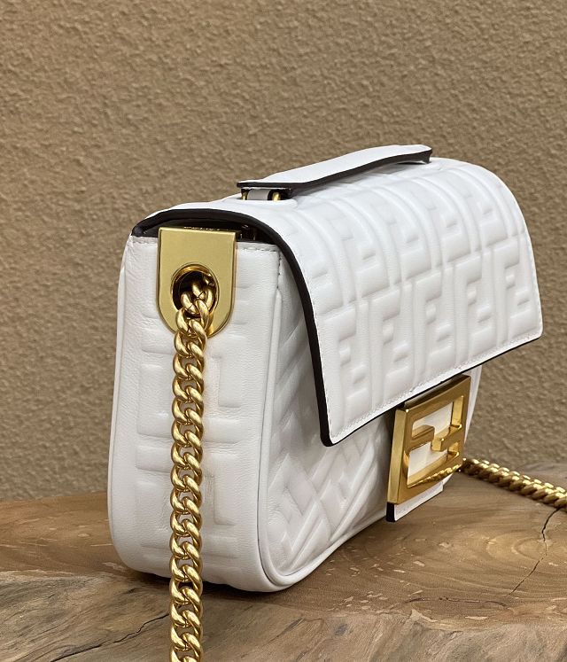 Fendi original lambskin chain baguette bag 8BR793 white