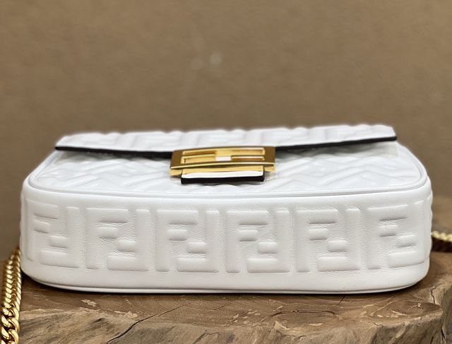 Fendi original lambskin chain baguette bag 8BR793 white