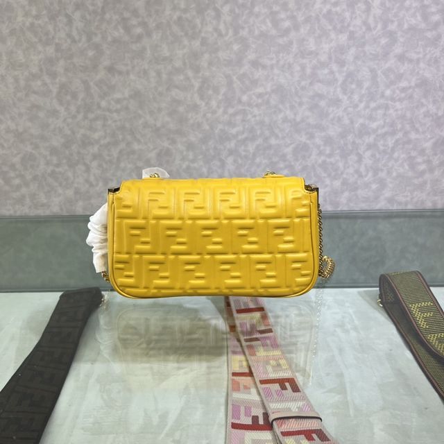 Fendi original lambskin chain baguette bag 8BR793 yellow