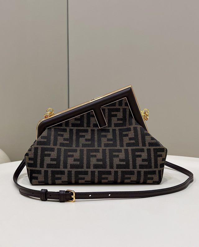 Fendi original fabric small first bag 8BP129 dark coffee