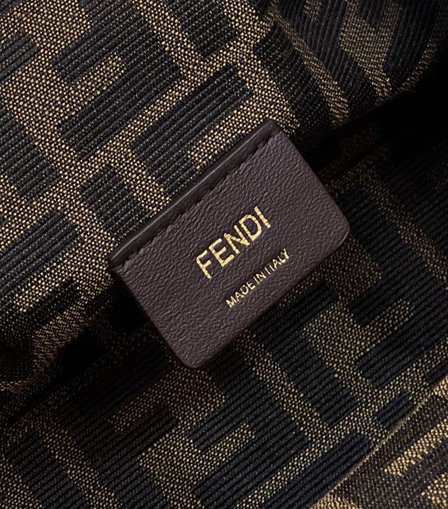 Fendi original lambskin&python leather small first bag 8BP129 black