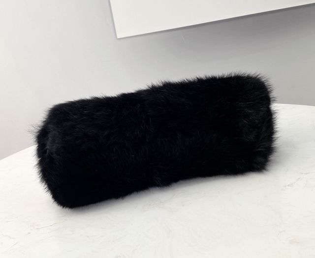 Fendi original mink fur small first bag 8BP129 black
