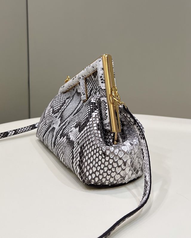 Fendi original python leather small first bag 8BP129 grey