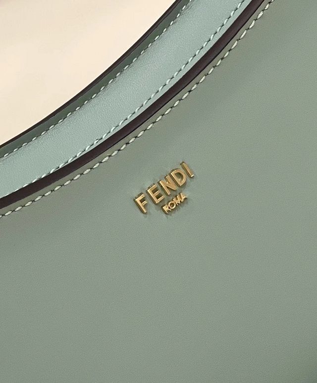 Fendi original calfskin&fox fur O-Lock swing pouch 8BS068 mint green