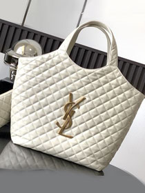 YSL original lambskin icare maxi shopping bag 698651 white