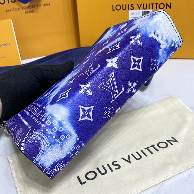 Louis vuitton original calfskin gaston wearable wallet M81431 blue