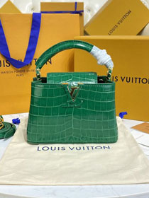 Louis vuitton original crocodile calfskin capucines mini handbag M56984 green