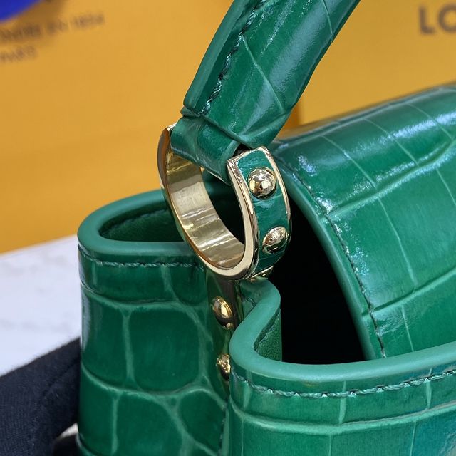 Louis vuitton original crocodile calfskin capucines mini handbag M56984 green