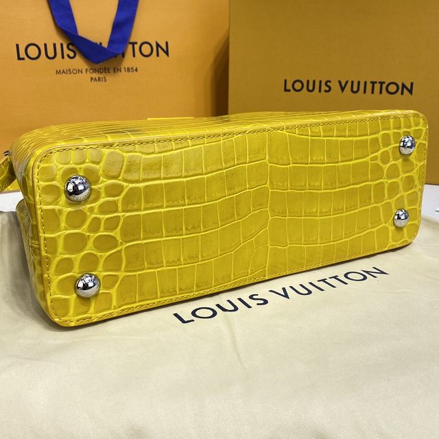 Louis vuitton original crocodile calfskin capucines mm handbag N94260 yellow