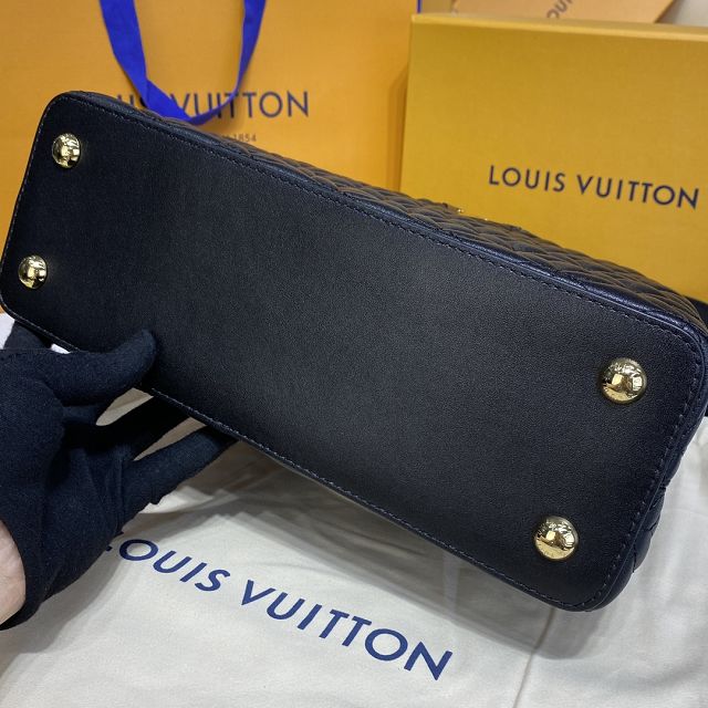 Louis vuitton original lambskin capucines mm handbag M55366 black