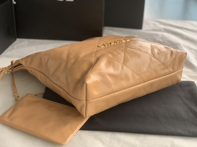 CC original calfskin 22 large handbag AS3262 beige