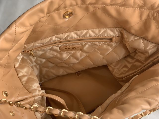 CC original calfskin 22 large handbag AS3262 beige