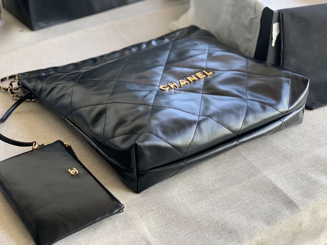 CC original calfskin 22 large handbag AS3262 black&gold