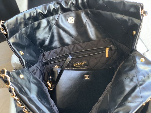 CC original calfskin 22 large handbag AS3262 black&gold