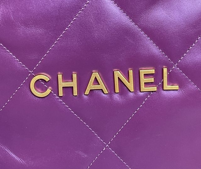CC original calfskin 22 large handbag AS3262 dark purple