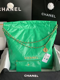 CC original calfskin 22 large handbag AS3262 green
