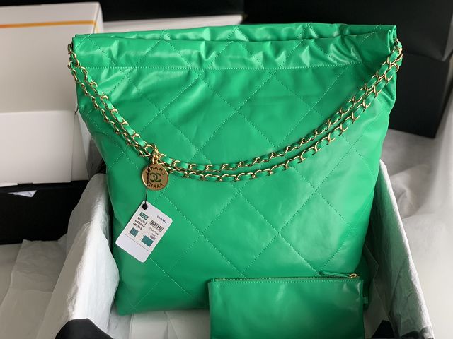 CC original calfskin 22 large handbag AS3262 green