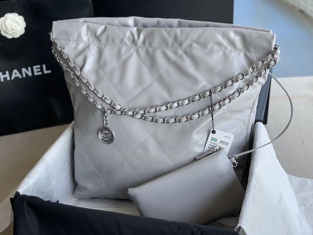 CC original calfskin 22 large handbag AS3262 light grey