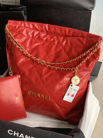 CC original calfskin 22 large handbag AS3262 red