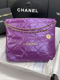 CC original calfskin 22 medium handbag AS3261 dark purple