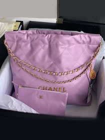 CC original calfskin 22 medium handbag AS3261 light purple