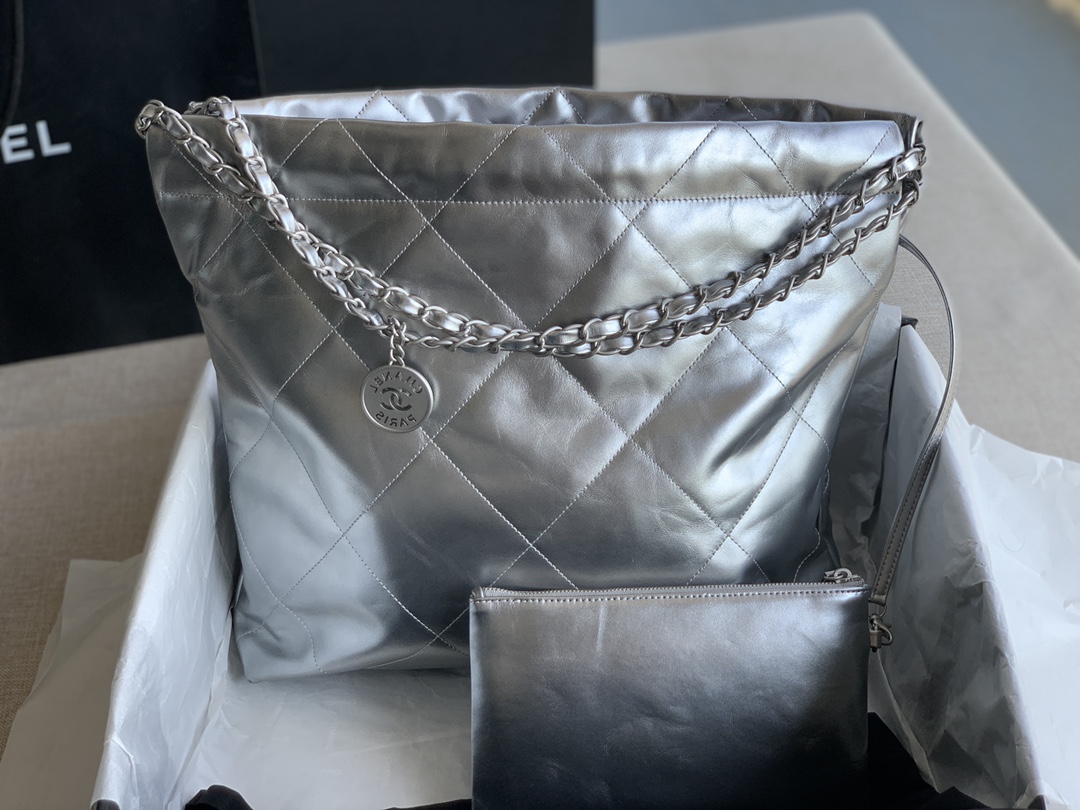 CC original calfskin 22 medium handbag AS3261 silver