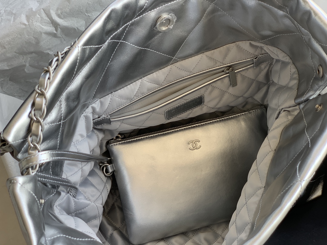 CC original calfskin 22 medium handbag AS3261 silver