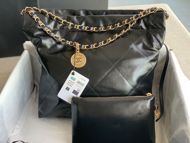  CC original calfskin 22 small handbag AS3260 black&gold