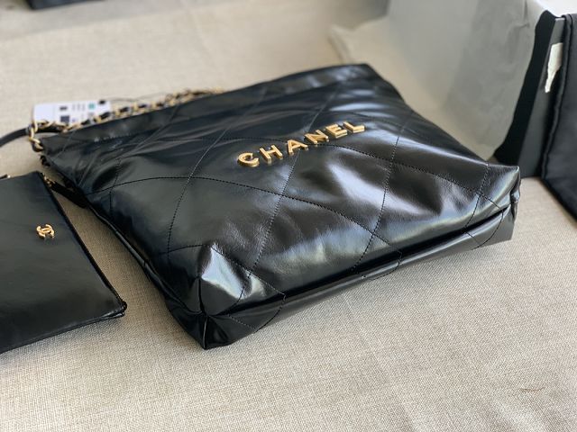 CC original calfskin 22 small handbag AS3260 black&gold
